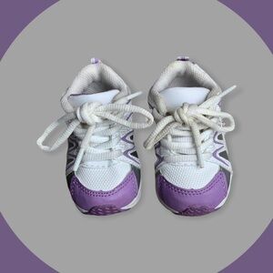 Koala Kids White With Purple & Silver Sneakers Infant Girls 2
